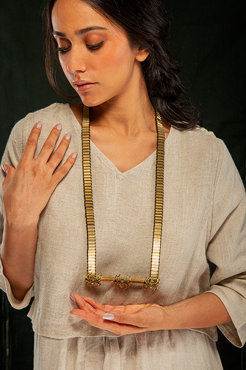 Mayabazaar 'Statement' Handcrafted Doric Spar Necklace