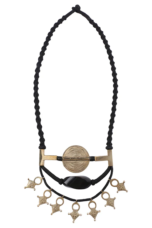 Mayabazaar "Statement" Handknotted Arrow Wood Necklace - Image 3