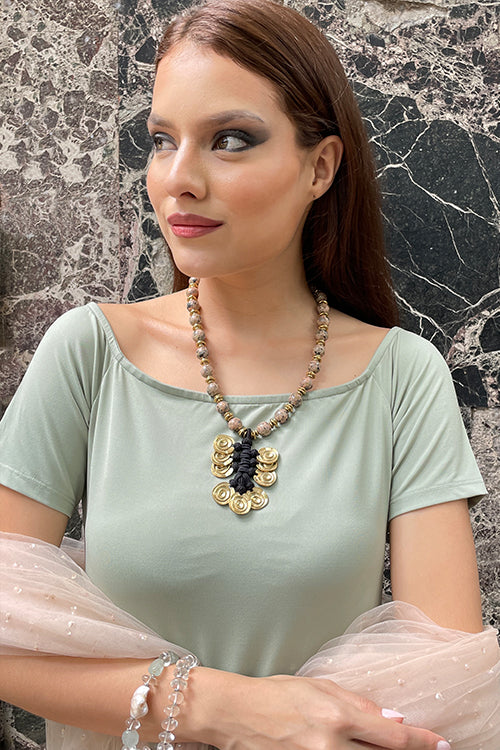 Mayabazaar "Statement" Handknotted Cassia Necklace