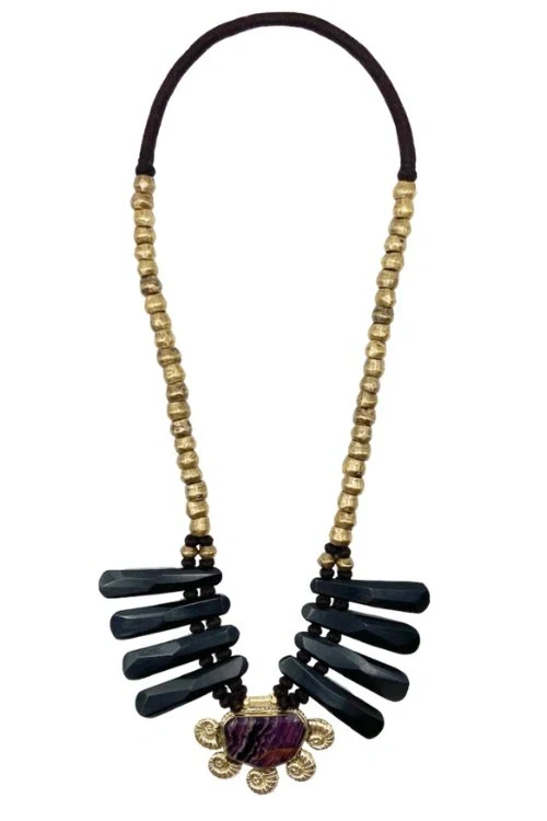 Mayabazaar 'Statement' Handknotted Lyra Necklace - Image 2