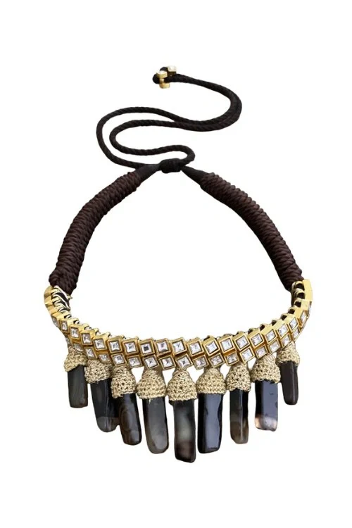 Mayabazaar 'Statement' Handknotted Rimzim Necklace - Image 2