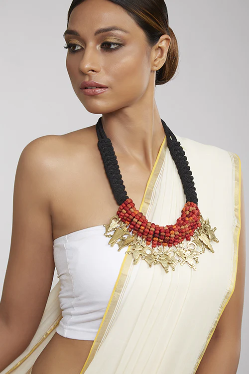 Mayabazaar 'Statement' handknotted Tuareg Necklace - Image 2
