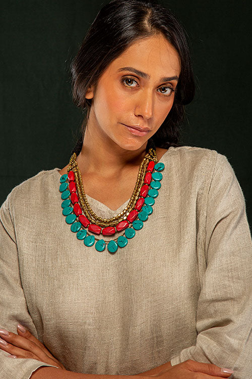 Mayabazaar 'Statement' Handknotted Unbound Crown Necklace
