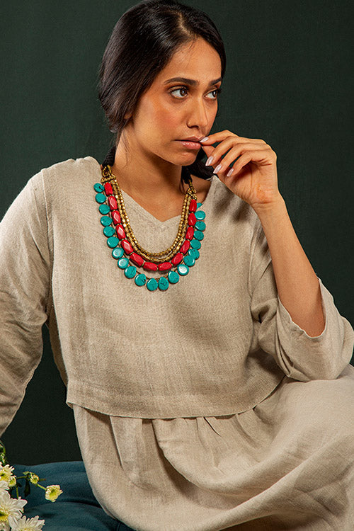 Mayabazaar 'Statement' Handknotted Unbound Crown Necklace - Image 2