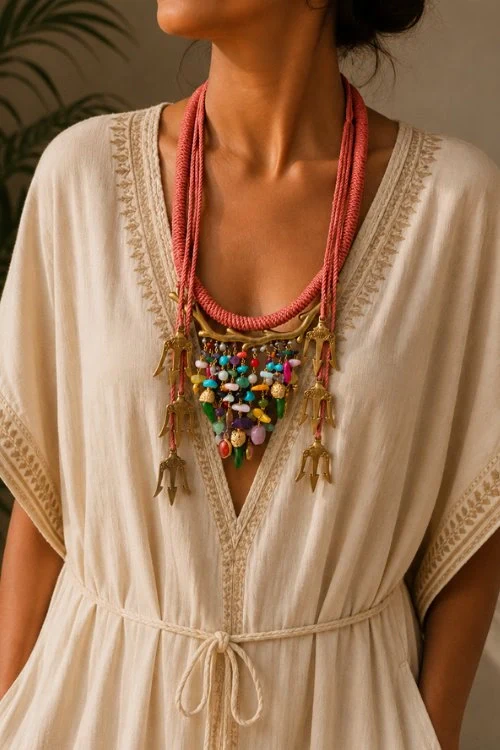 Mayabazaar "Statement" Handkwrapped Poseidon Necklace