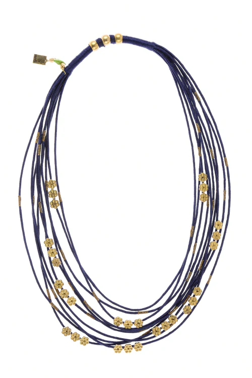 Mayabazaar 'Statement' Handkwrapped Waves of Anemone necklace - Image 2