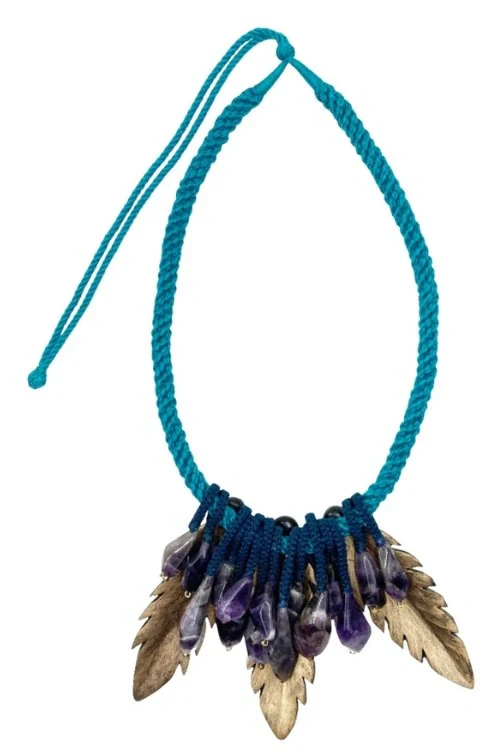 Mayabazaar 'Statement' Handwrapped Galena Necklace - Image 2
