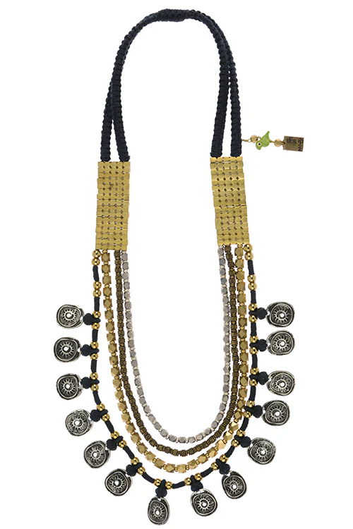 Mayabazaar 'Statement' Multistrand Gilded Sands Necklace - Image 2