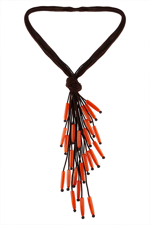 Mayabazaar 'Statement' Multistrand Ubuntu Tangerine Necklace