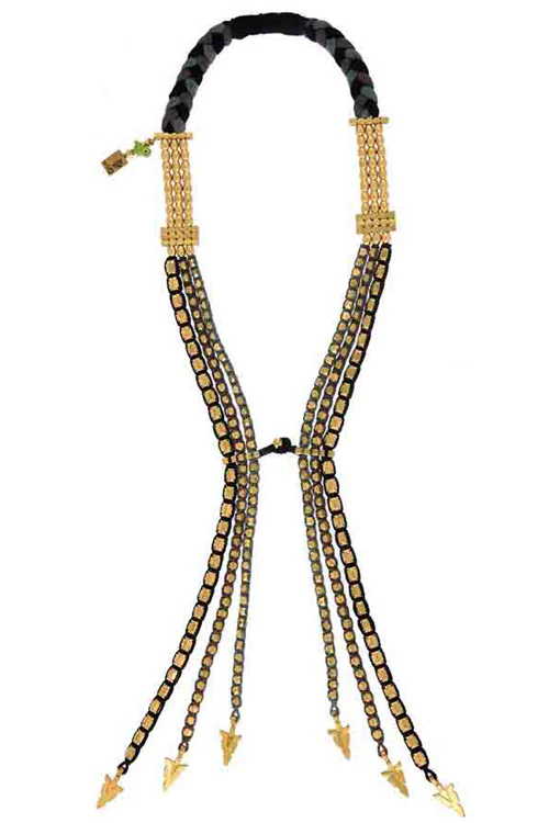 Mayabazaar 'Statement' Temple Dawn Tie Necklace-1 - Image 3