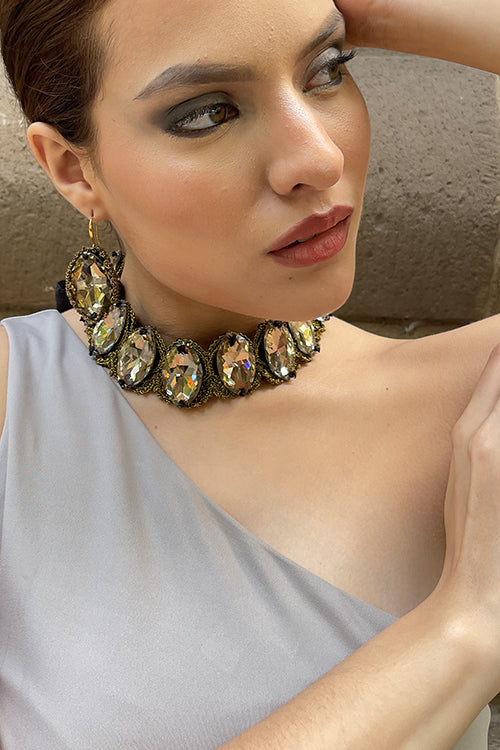 Mayabazaar 'Zari crochet' Golconda Choker Necklace