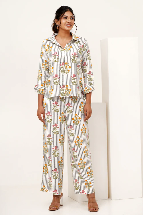 Sooti Syahi Melody Cascade Hand Block Printed Co-Ord Set