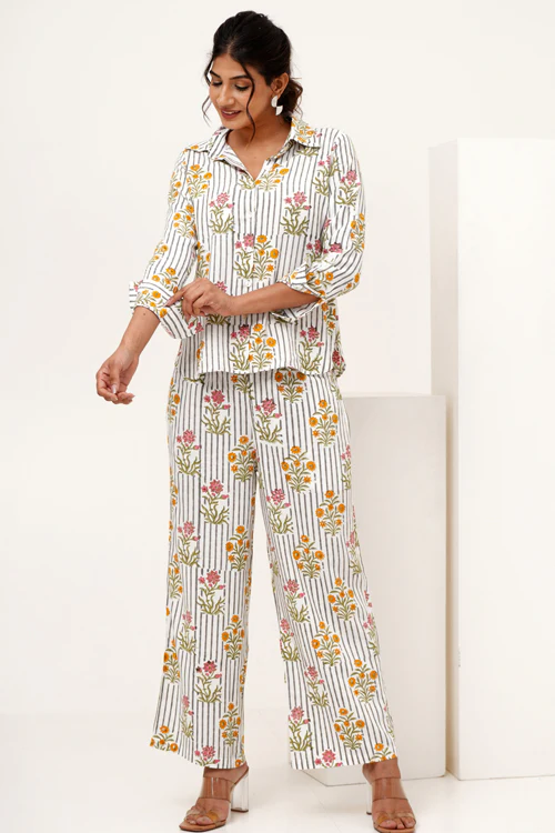 Sooti Syahi Melody Cascade Hand Block Printed Co-Ord Set - Image 3