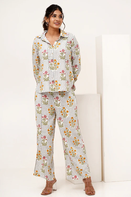 Sooti Syahi Melody Cascade Hand Block Printed Co-Ord Set - Image 4