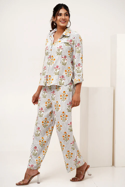 Sooti Syahi Melody Cascade Hand Block Printed Co-Ord Set - Image 8