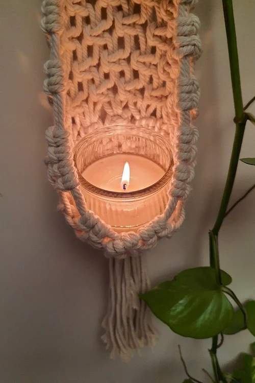 "House of Macrame" Mesh Plant Hanger - Image 3
