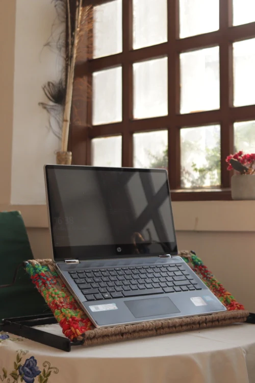 Sirohi Métier Jute & Textile Laptop Table - Image 4