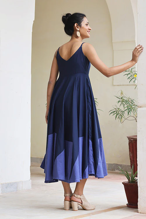 Okhai "Midnight Waltz" Mul Cotton Patchwork Dress - Image 3