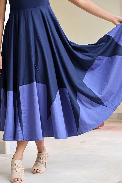 Okhai "Midnight Waltz" Mul Cotton Patchwork Dress - Image 4