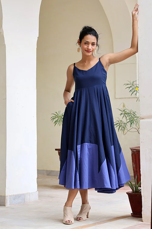 Okhai "Midnight Waltz" Mul Cotton Patchwork Dress - Image 5