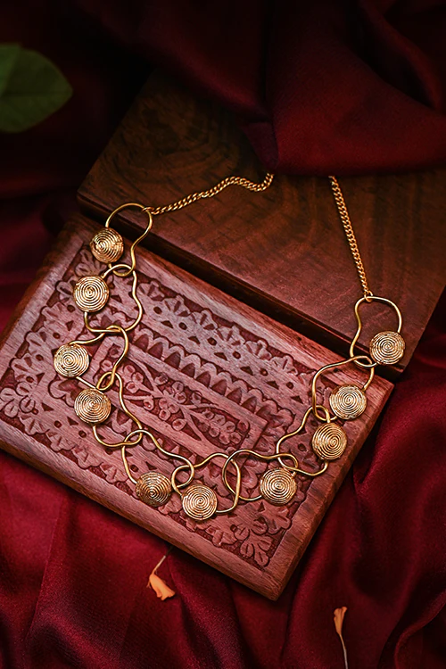 Miharu Aaradhya Elegance Dokra Necklace - Image 2
