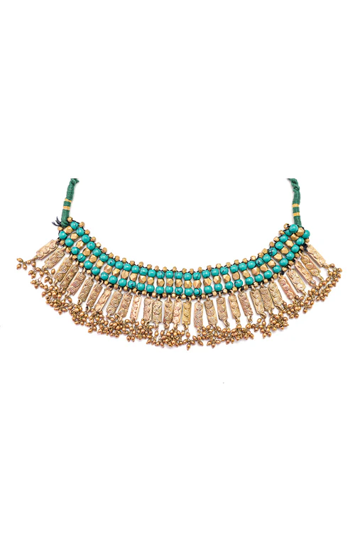 Miharu Aria Brass Beaded Necklace - Image 5