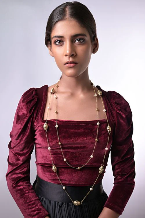 Miharu Brass Layered Long Neck Chain - Image 2