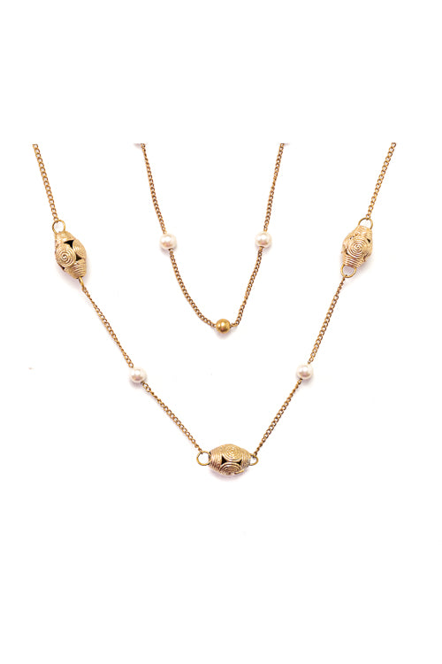 Miharu Brass Layered Long Neck Chain - Image 3