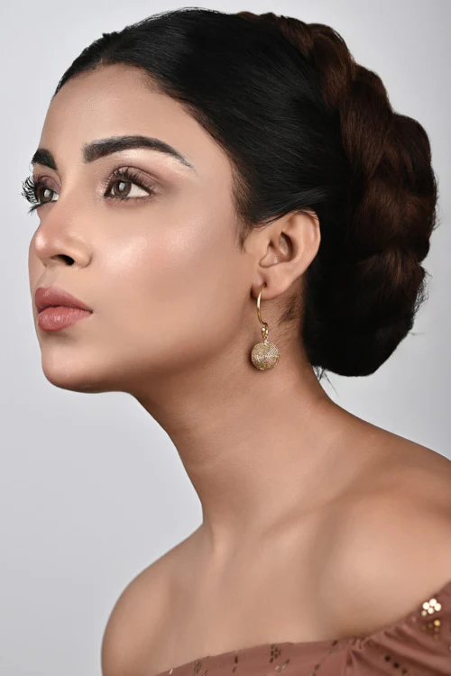 Miharu Dhokra Half Round Dangler - Image 3