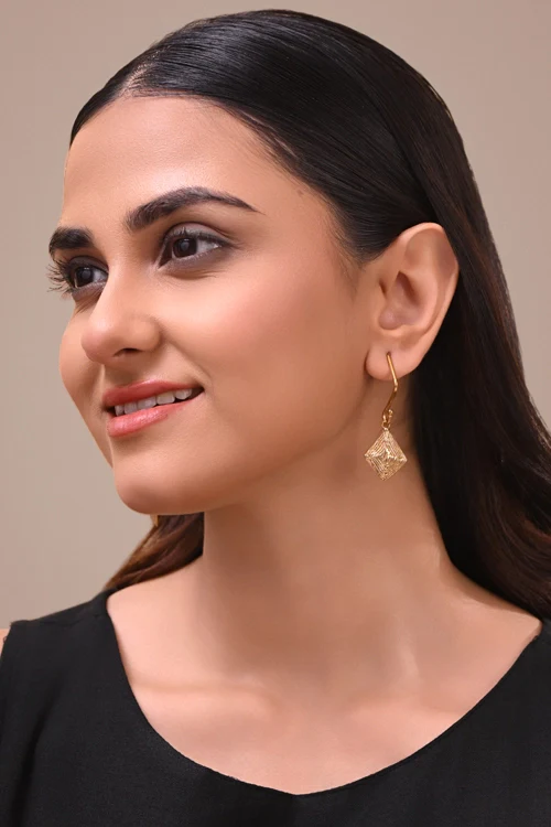 Miharu Noor Dokra Teardrop Earrings - Image 4