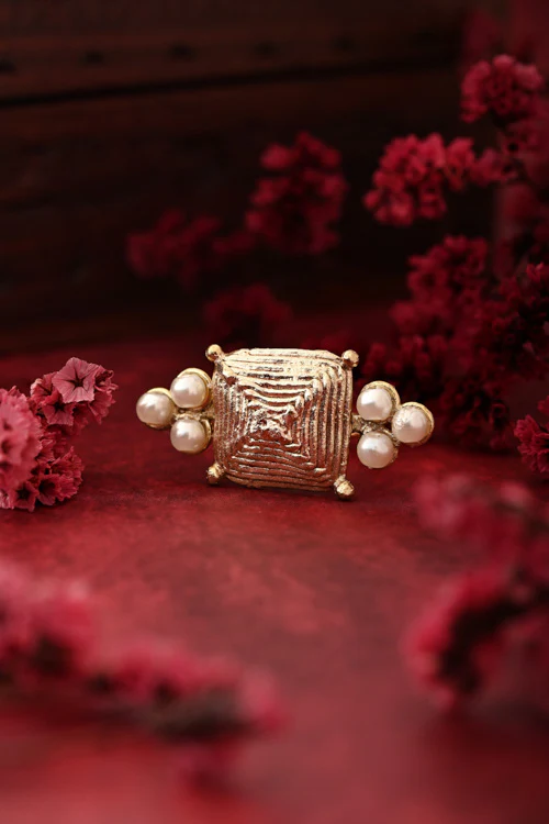 Miharu Dhokra Square Adjustable Finger Rings - Image 2