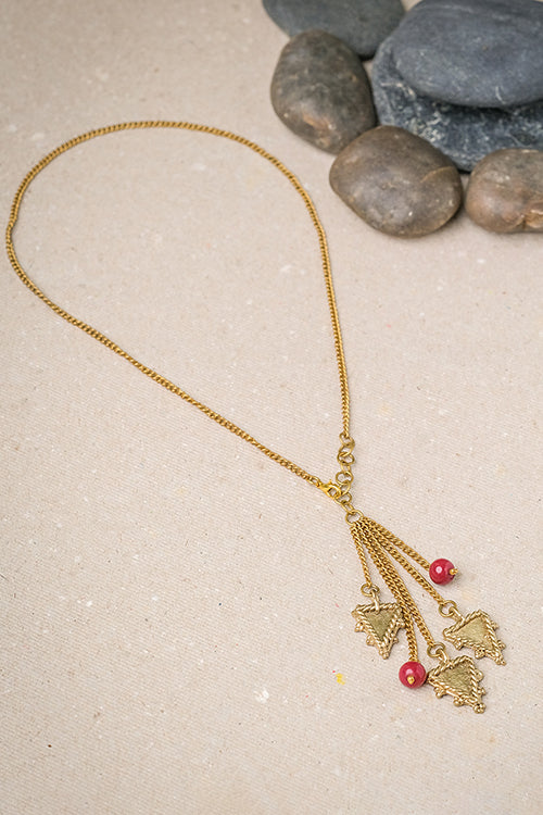 Miharu Dokra Triangle Brass Chain Necklace - Image 5