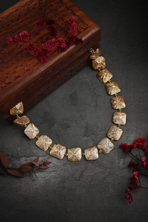 Miharu Nandini Dokra Collar Necklace - Image 2