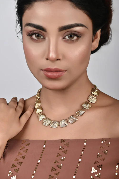 Miharu Nandini Dokra Collar Necklace - Image 3