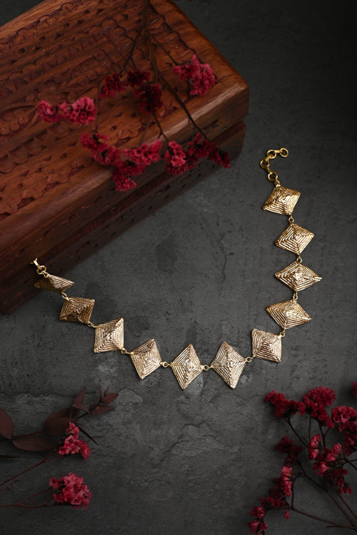 Miharu Roshni Dokra Collar Necklace - Image 4