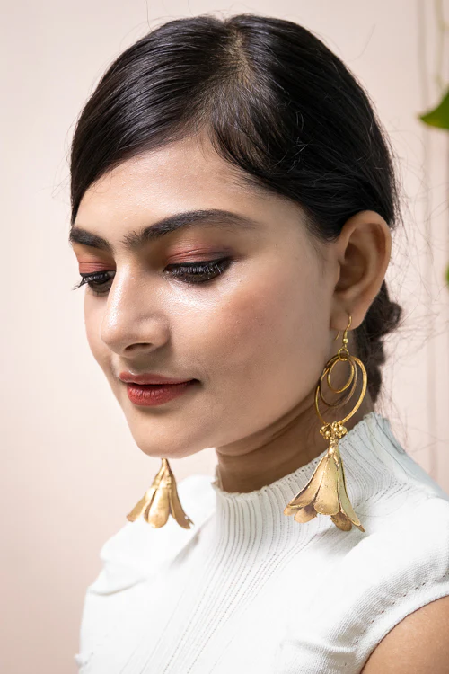 Miharu Statement Floral Earring - Image 3