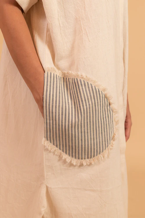 Moralfibre Beach Dress With Patch Pockets In Kora Fabric From "Shapes Collection " - Image 3