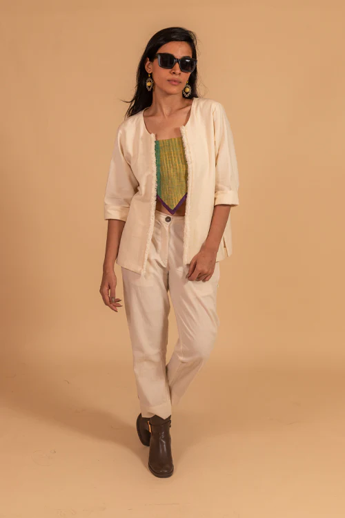 Moralfibre Cotton Raw Edged Jacket From "Shapes Collection " - Image 2