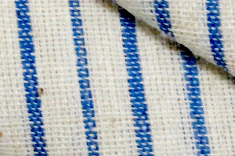 Moralfibre'-Cream & Blue Thin Stripe Fabric (0.5 Meter) - Image 4