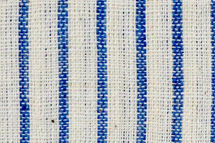 Moralfibre'-Cream & Blue Thin Stripe Fabric (0.5 Meter) - Image 6