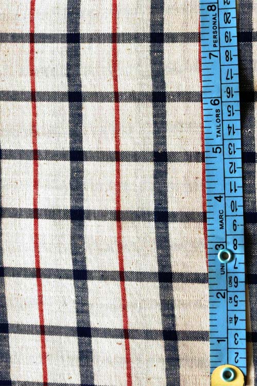 Moralfibre Fabric Is 100% Cotton Organic Handspun Handwoven, Blue & Red Organic Or Natural  Yarn Dyed Checks Fabric - Image 2