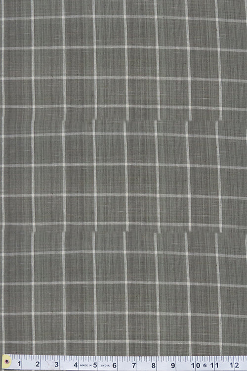 Moralfibre'-Grey & Cream 4Cm X 4Cm Checks Fabric (0.5 Meter) - Image 3