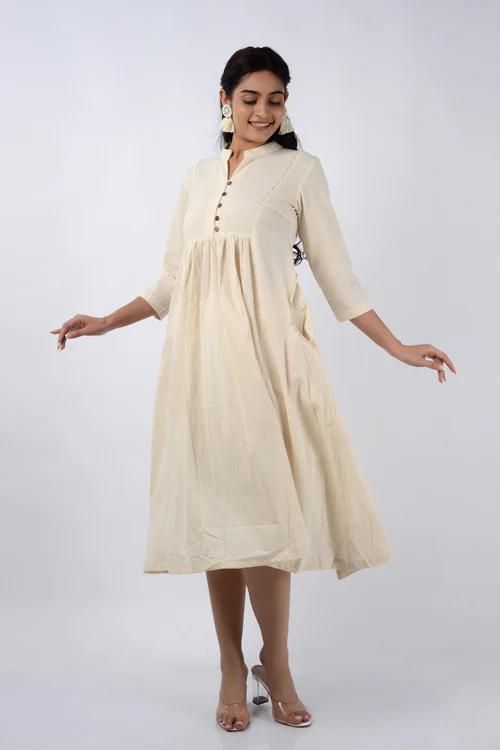 Moralfibre Offwhite Pearl String Dress