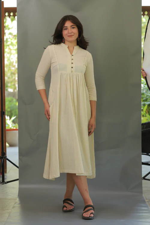 Moralfibre Offwhite Pearl String Dress - Image 2