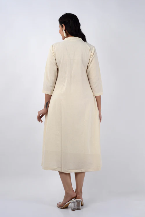 Moralfibre Offwhite Pearl String Dress - Image 4