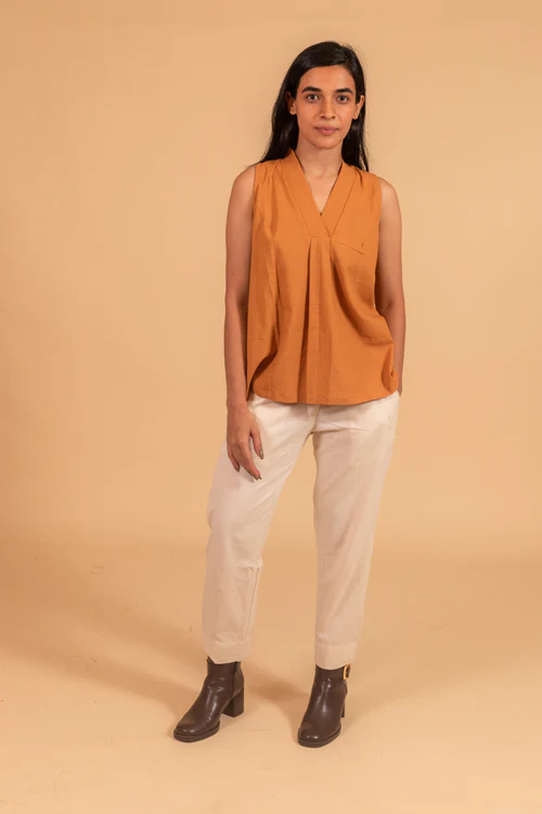 Moralfibre Over Lapping V Neck Incut Sleeve Top From "Shapes Collection " - Image 2