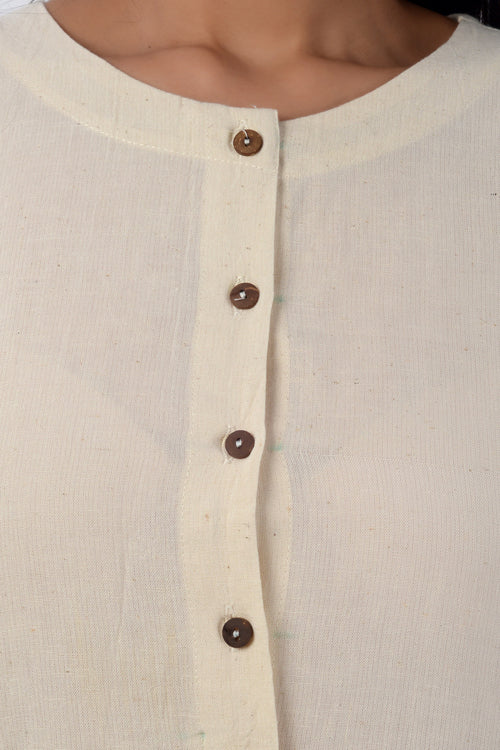 Moralfibre Red Details On Offwhite Dress - Image 4