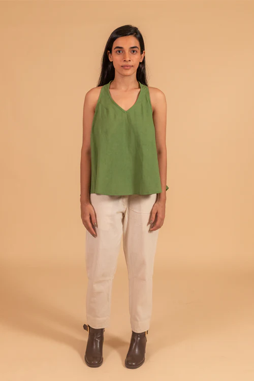 Moralfibre V Neck Incut Sleeves Top With Elasticated Side Panel From "Shapes Collection " - Image 2