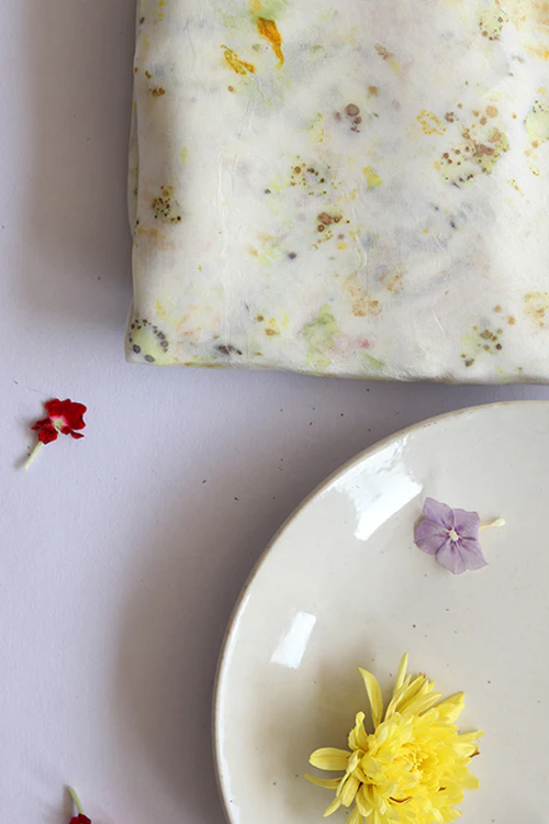 Mulya "Chameli" Eco Printed Habutai Silk Yardage - Image 3