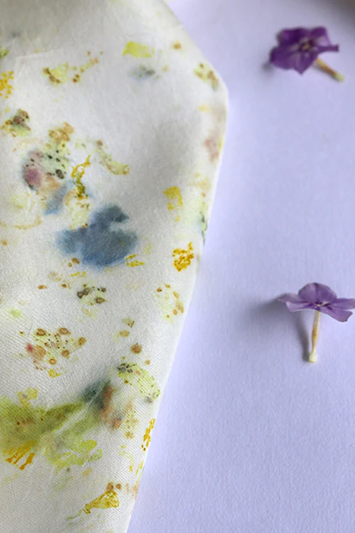Mulya "Chameli" Eco Printed Habutai Silk Yardage - Image 4